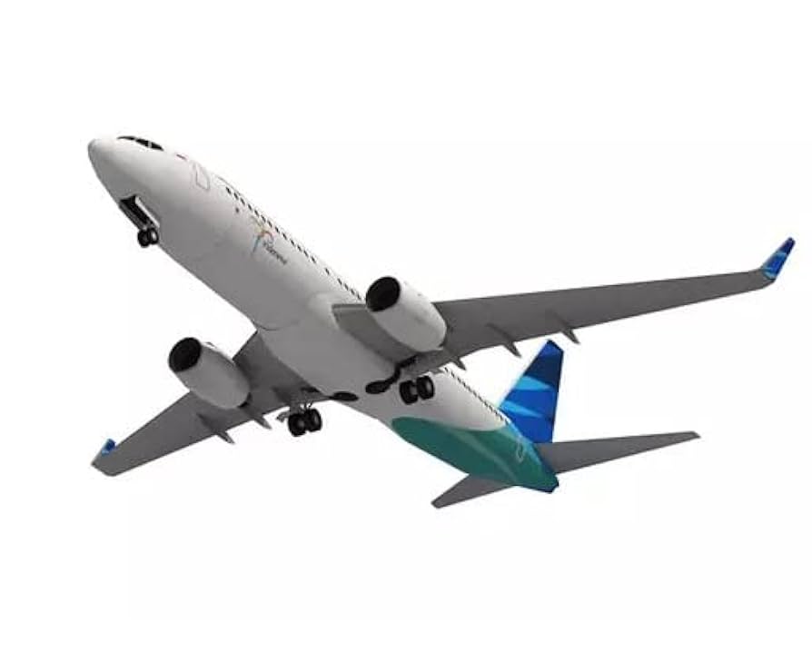 ガルーダ　インドネシア 航空機モデル 1/100スケール B737-800NG Amazon | 3D 組み立て模型 ペーパークラフト 飛行機 (ガルーダ